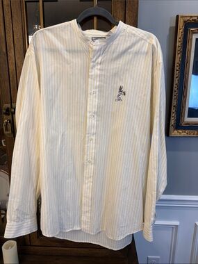 Warner Bros. Bugs Bunny Cream and Yellow Pinstripe Shirt